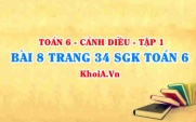 Bài 8 trang 34 SGK Toán 6 tập 1 Cánh Diều